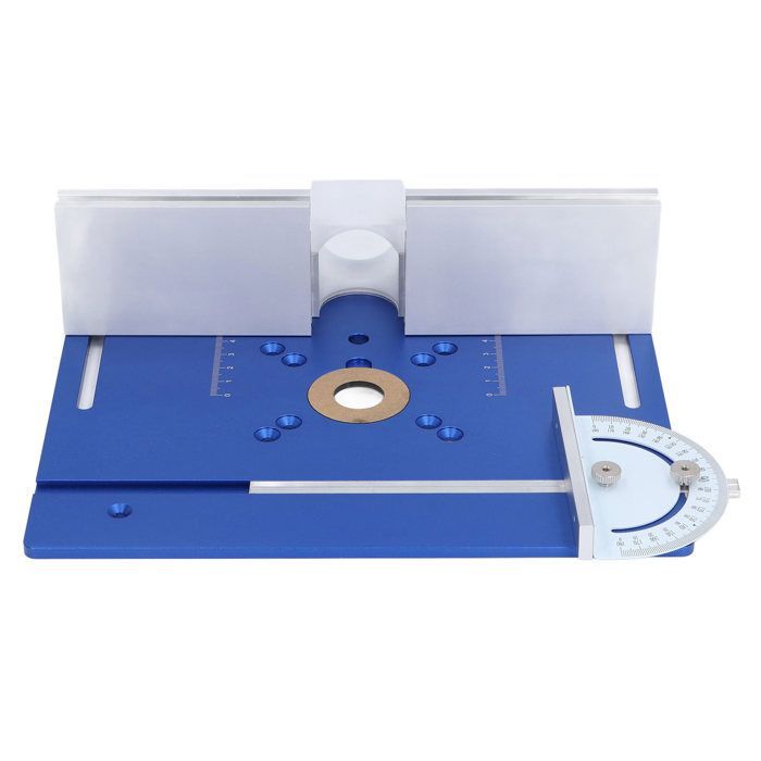 Placa de inserción de aluminio para mesa de fresadora OMABETA, placa de inserción de aleación para mesa de fresadora, sierra de bricolaje, azul