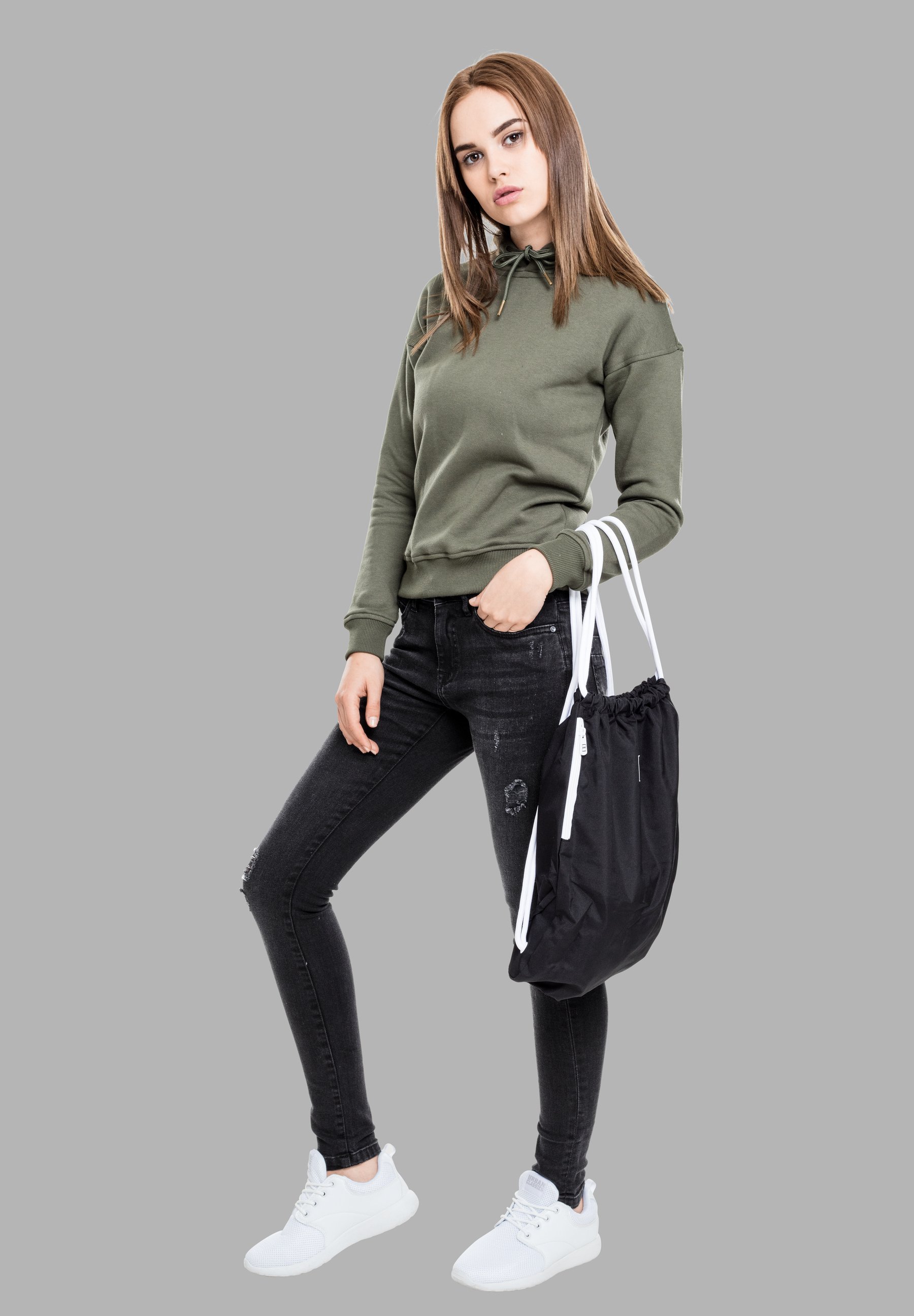 Urban Classics Hoodie - olijfgroen