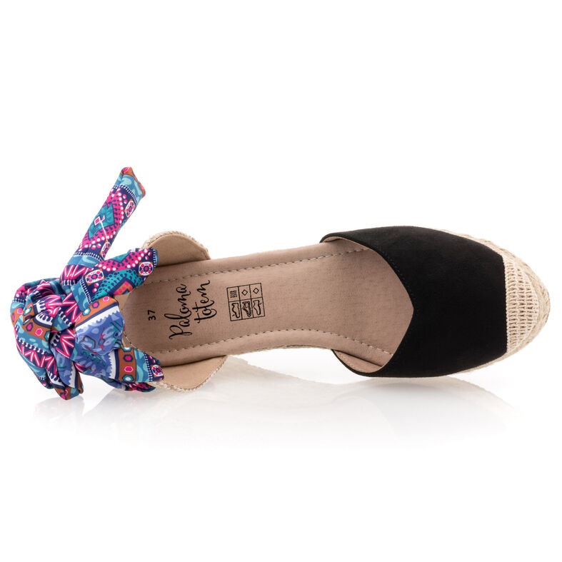 Zwarte espadrilles voor dames met touwzolen