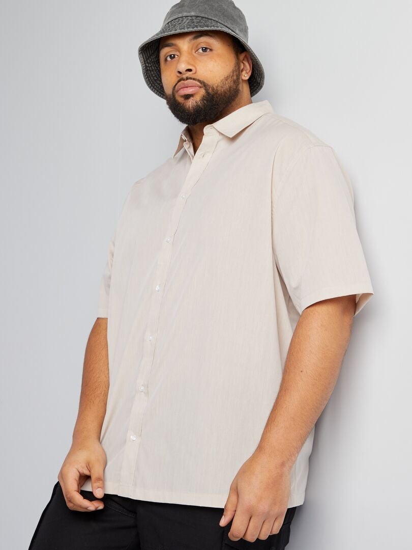 Camisa de popeline de manga curta - BRANCA