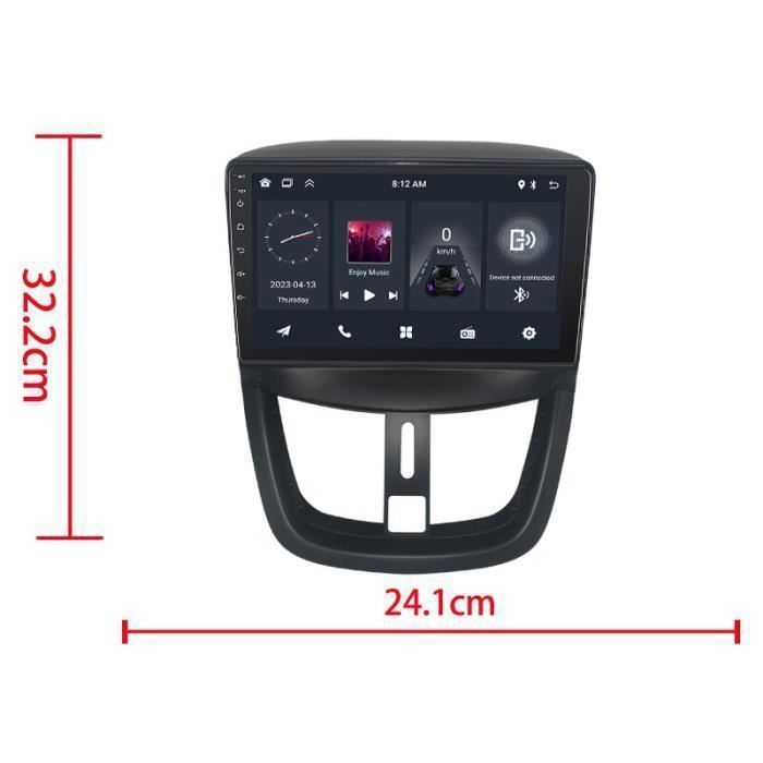 Radio para coche Gearelec de 9 pulgadas con Android para Peugeot 207 2006-2010 con CarPlay, Android Auto, navegación GPS, BT, RDS, WiFi [2+32GB]