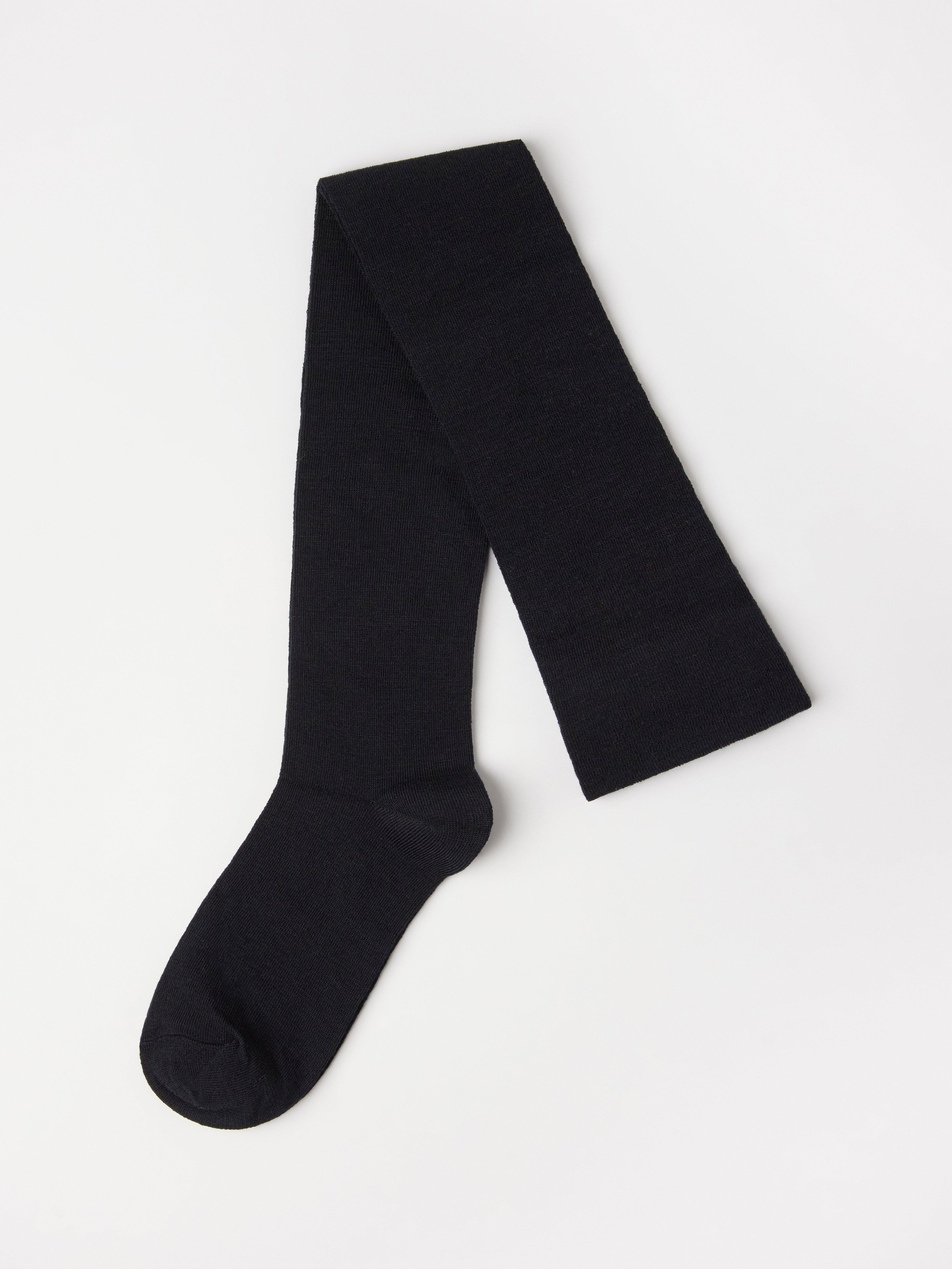 Calcetines por encima de la rodilla de mezcla de lana merino negros