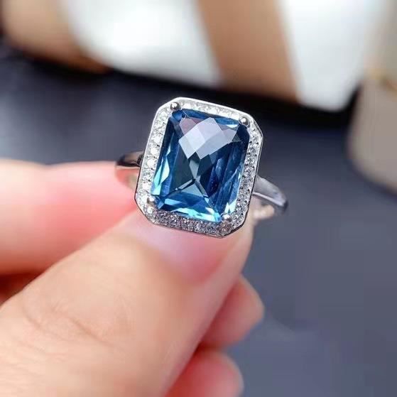 Bague Femme , RMEGA Cadeaux Bijoux de fiançailles, Proposition,  anniversaire, Saint Valentin ,Fêtes des Mères - Bleu