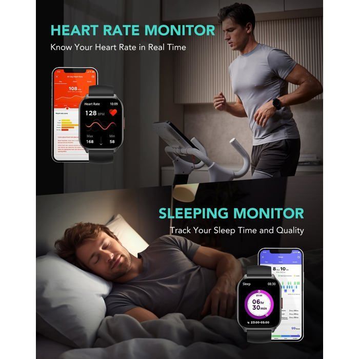 Smartwatch V7 con monitoraggio attività, cardiofrequenzimetro, GPS e ossigeno nel sangue per uomo e donna [YC721]