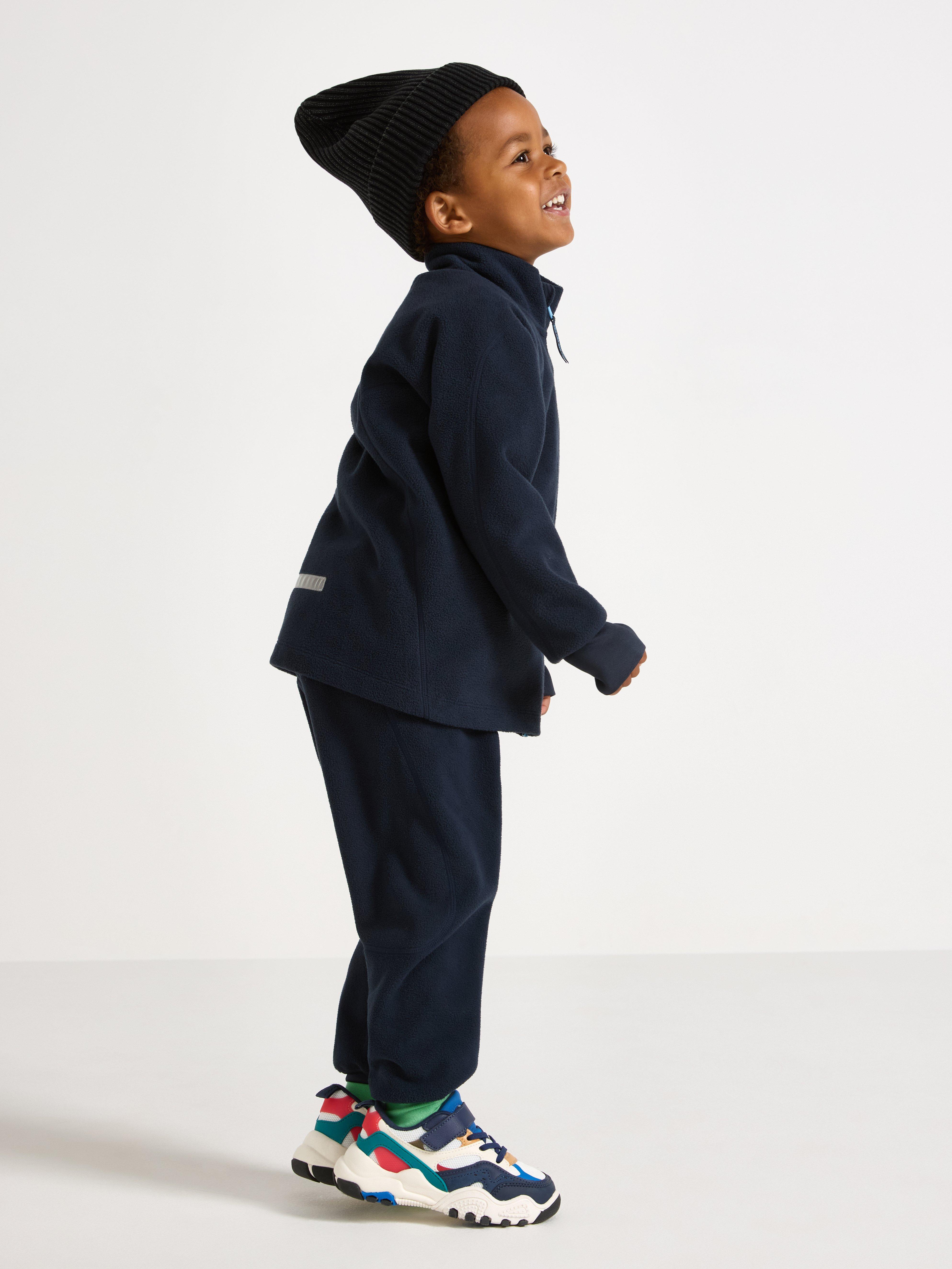 Pantalones impermeables de forro polar cortavientos – Ropa deportiva infantil azul marino oscuro