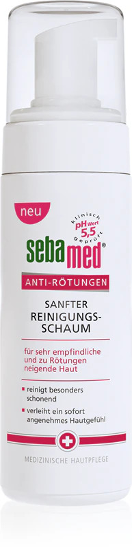 Espuma de limpeza suave Sebamed Anti-Vermelhidão para pele sensível e irritada