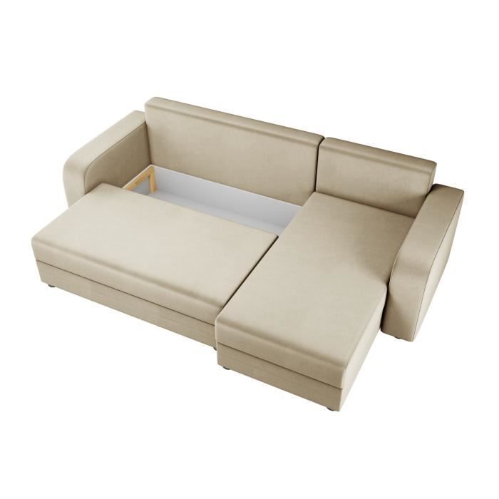 Harvey - reversible corner sofa bed - convertible - with storage - velvet - 4-seater - contemporary style