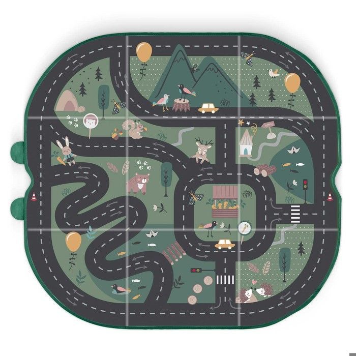Coffre à jouets et tapis 2 en 1 - JANSHOP - Vert - 33x39x32 cm - 103,5x97,5 cm ouvert - Organisateur - Tissu non tissé