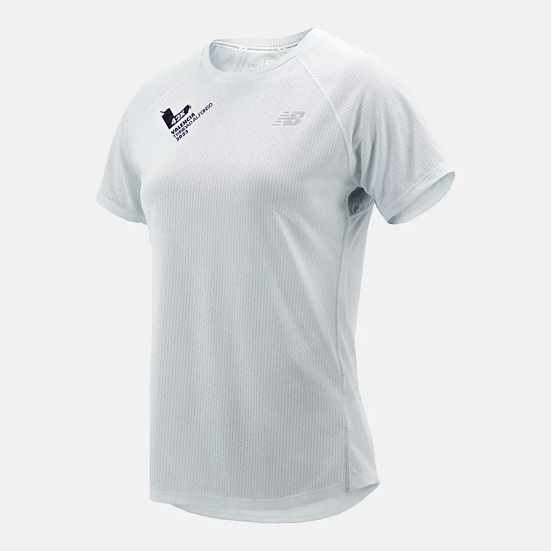 T-shirt de running à manches courtes pour femme Valencia Marathon Impact Run - BLEU GLACÉ CRISTAL