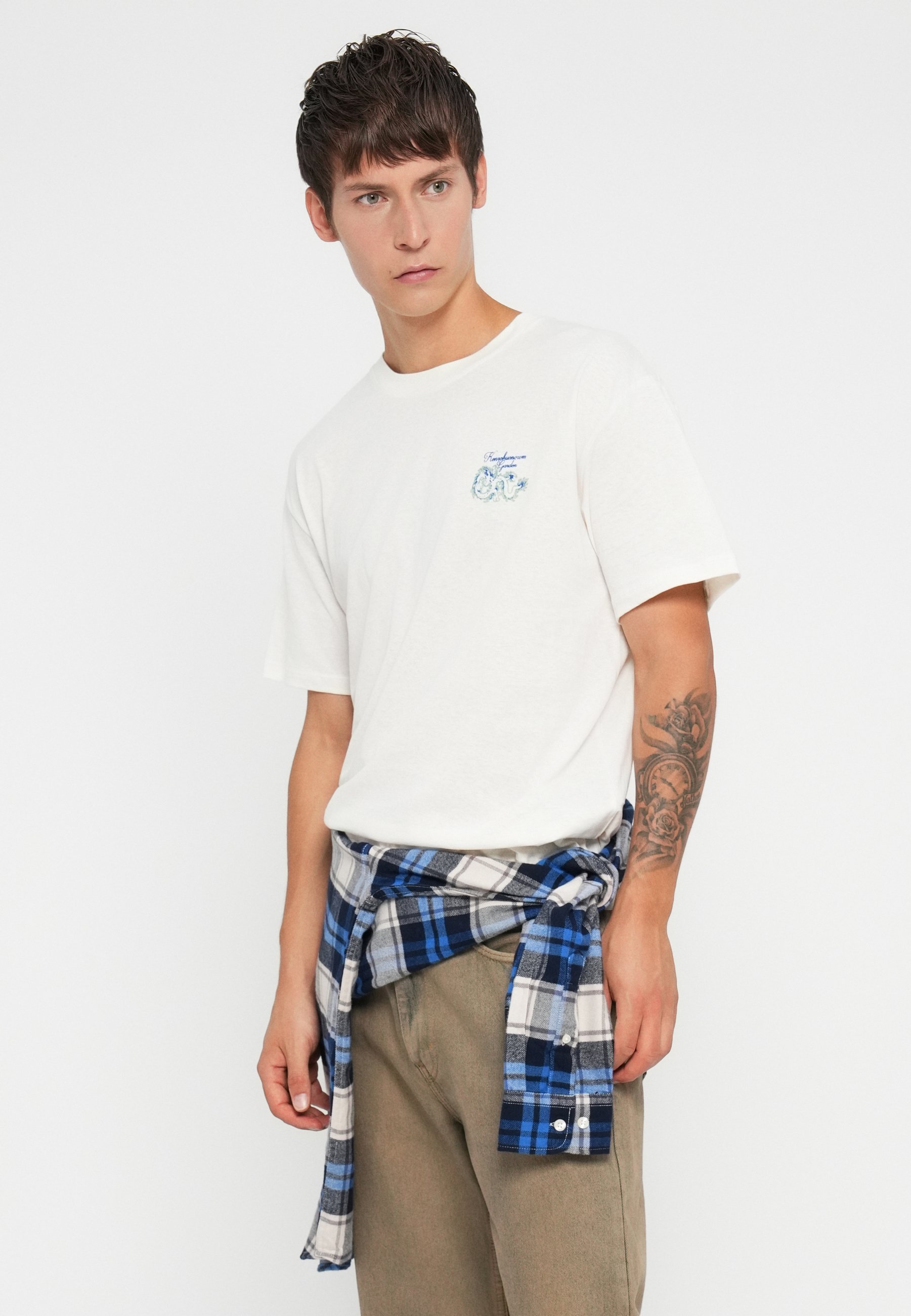 Jack & Jones JORGARDEN TEE CREW NECK - Marškinėliai su spauda - egret