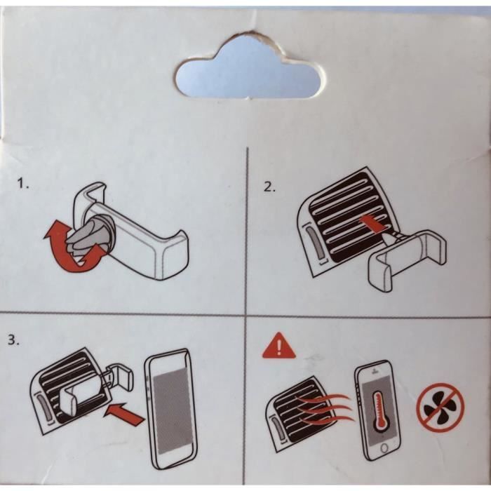 Support Téléphone Smartphone Voiture sur Grille Ventilation Auto Main Libre
