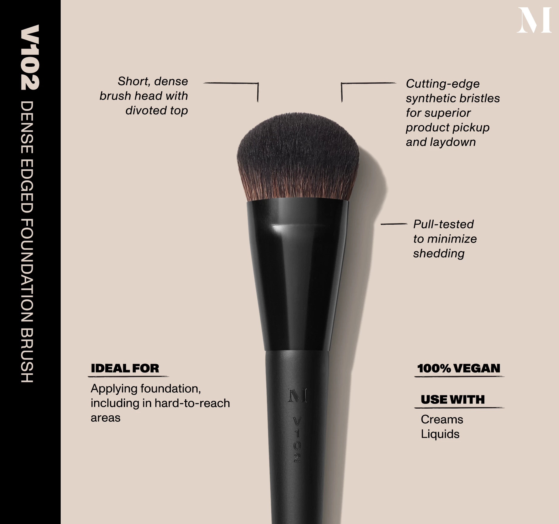 Pensulă de fond de ten cu margini dense V102 - Morphe