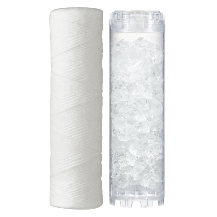 Kit de cartuchos de polifosfato anticalcário ORIA + cartucho anti-imperfeições, duração de 12 meses.