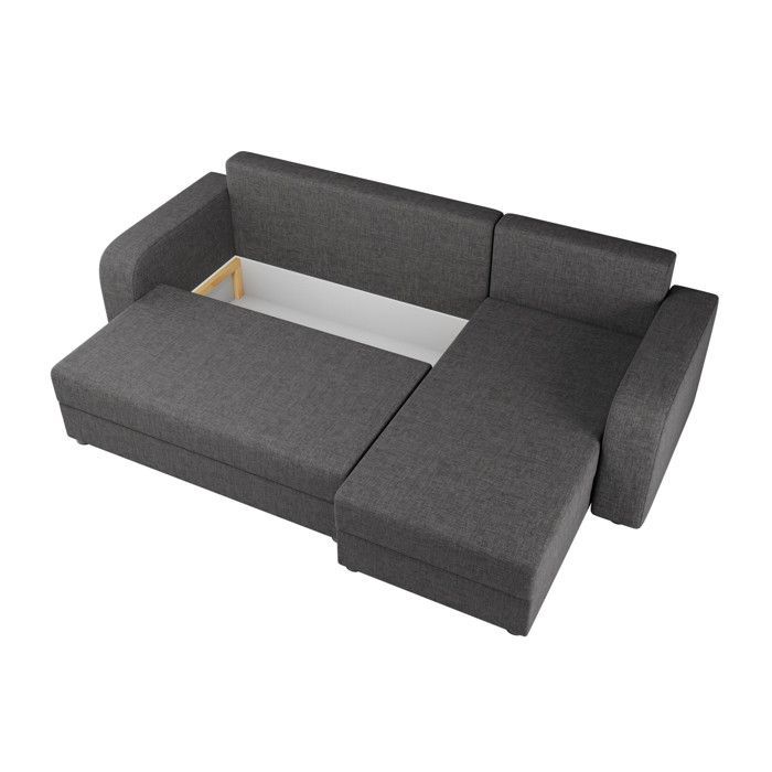 Harvey - 4-seater reversible corner sofa bed with storage in fabric - Dark Grey
