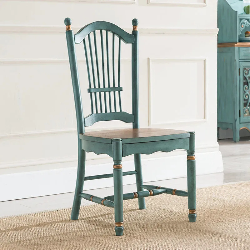 Ensemble table et chaises de salle à manger en bois massif, style européen et méditerranéen - 1,8 m