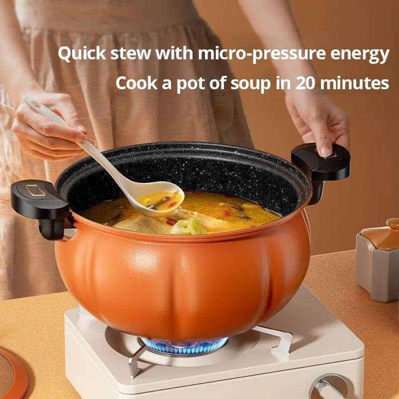 Cocotte à pression micro-ondes orange citrouille 8L 5L, nouvelle cocotte-minute type maison, marmite multifonctionnelle antiadhésive pour cuisinière à gaz, cocotte-minute universelle
