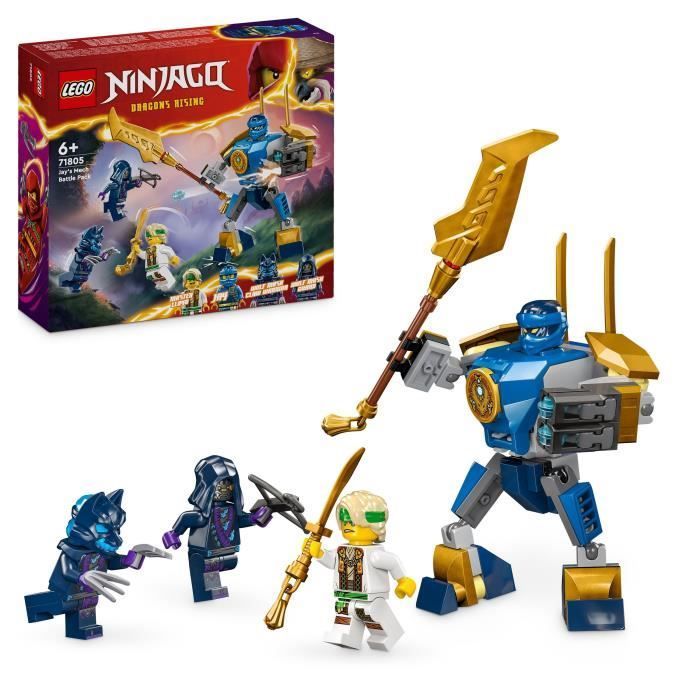LEGO® 71805 NINJAGO Pack de Combat : le Robot de Jay, Jouet de Ninja pour Enfants avec Figurines incluant Jay