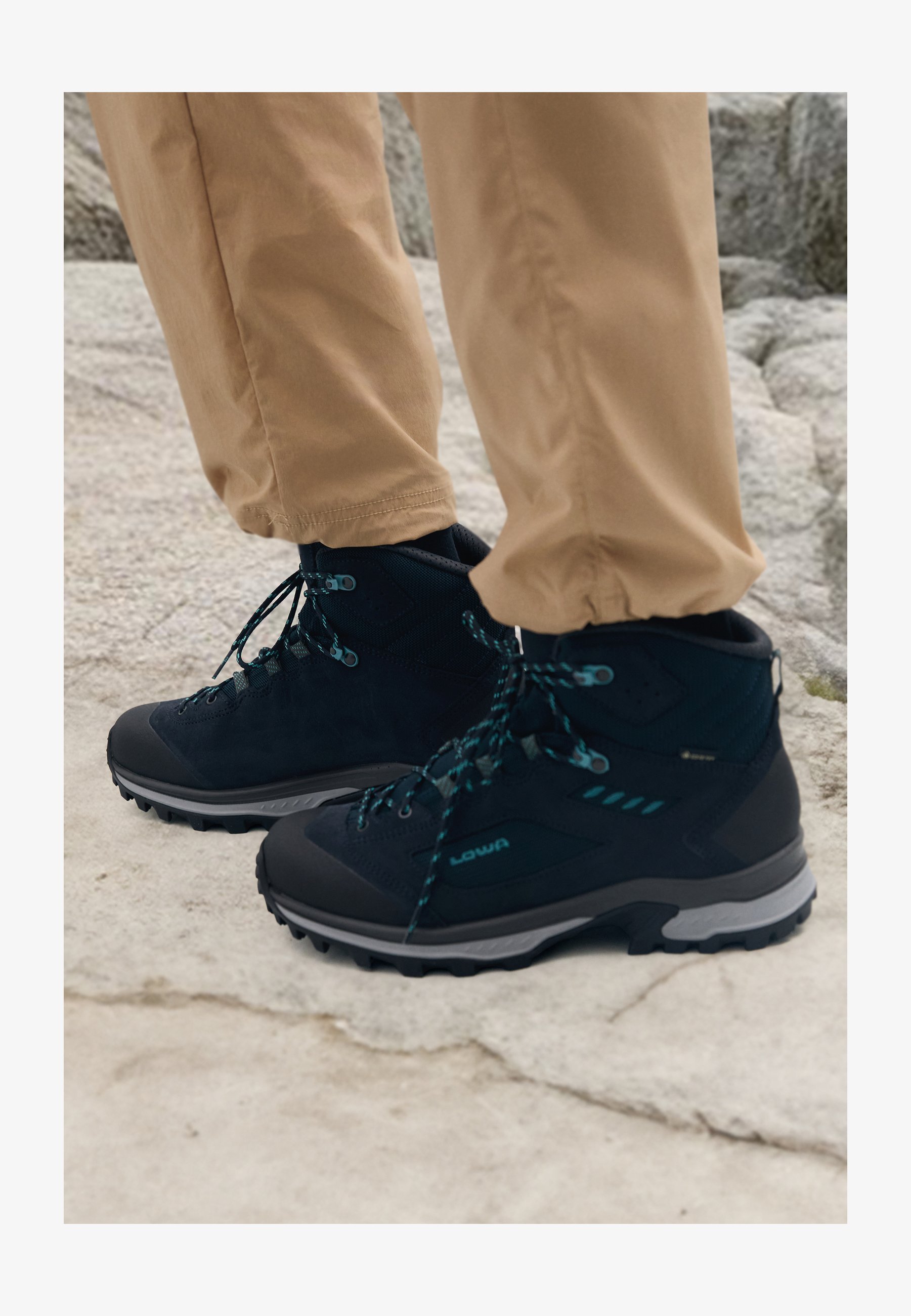 Lowa CORVARA GORE-TEX MID - Wandelschoenen - marineblauw/arctisch