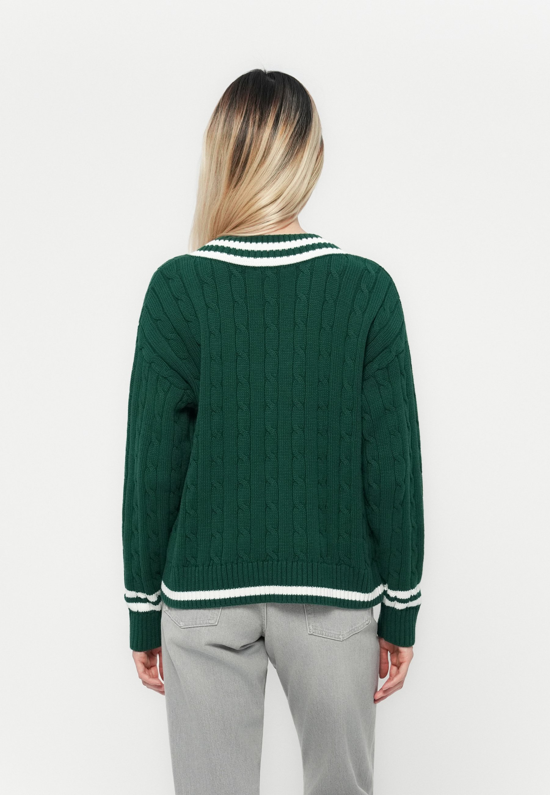 GAP BAVLNENÝ SVETER S VÝKRÍKOM V SO STRAPAMI - Sveter - evergreen glamour