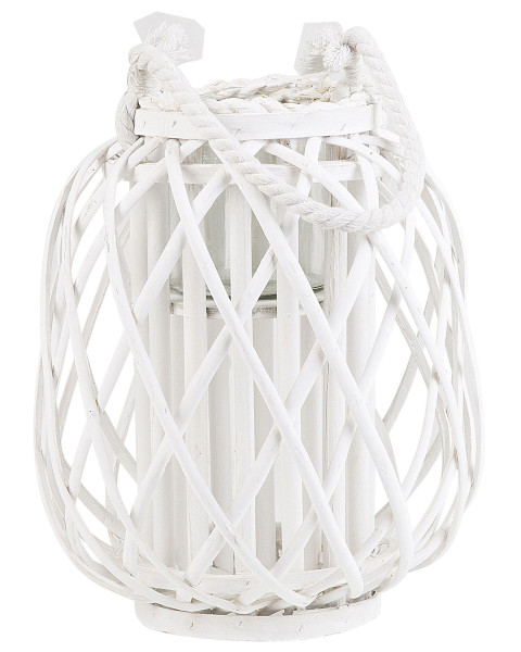 Lampion dekoracyjny latarnia drewno biały