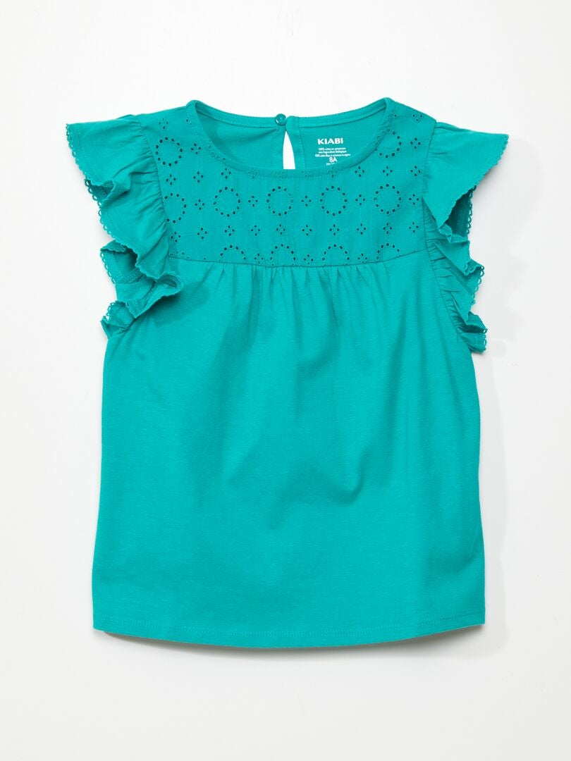 Camiseta con bordado - VERDE