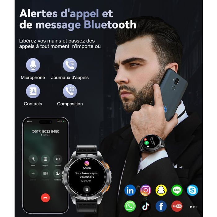 Smartwatch - ZIG-ZAG TERRITOIRES - HIRREO 2025 - GPS integrato - Resistenza all'acqua fino a 10 ATM - Durata della batteria fino a 30 giorni
