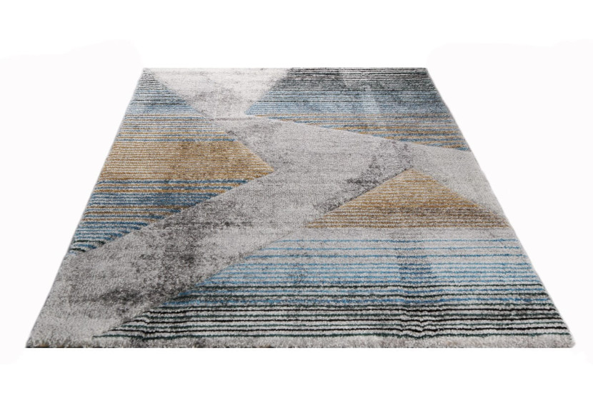Dywan Diamond New 3D Geometria turkusowo-złota 80  x 140