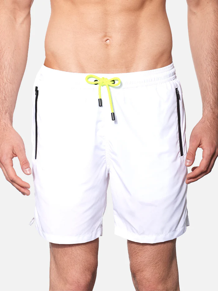 Witte lichtgewicht zwemkleding met ritssluiting