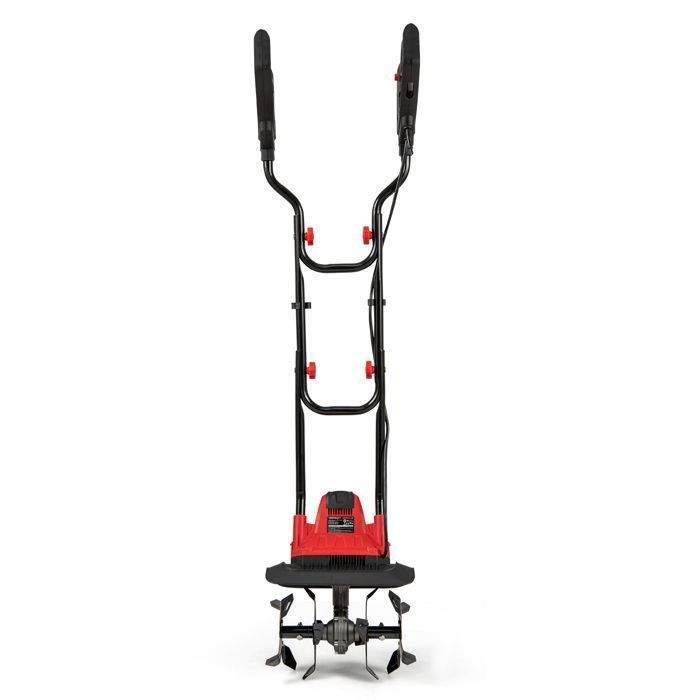 Motobineuse Motoculteur 750W COSTWAY-Largeur 32cm,Profondeur 22cm-Interrupteur de Sécurité-Bouclier-4 Fraises-Poignée Pliable-Rouge