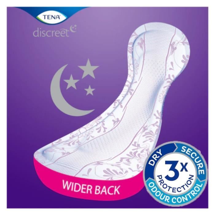 TENA Discreet Maxi Night | Women's Incontinence Protection Pads | Absorbent for Urinary Leaks | Maxi Comfort Nighttime | 48 Pads