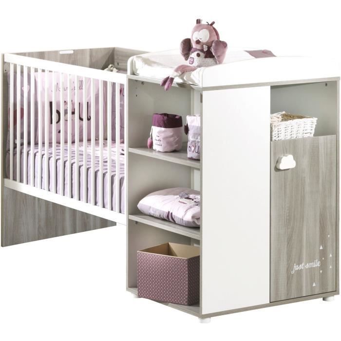 Cuna convertible - 120x60cm - Se convierte a 90x190cm - Babyprice Smile - Roble Flint