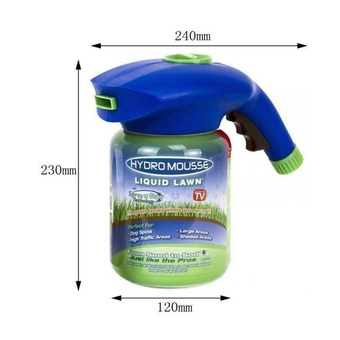 Pulverizador de semillas de césped GOOD-Hydro Foam para césped, líquido para riego, 1 botella vacía + 5 regaderas multicolores.