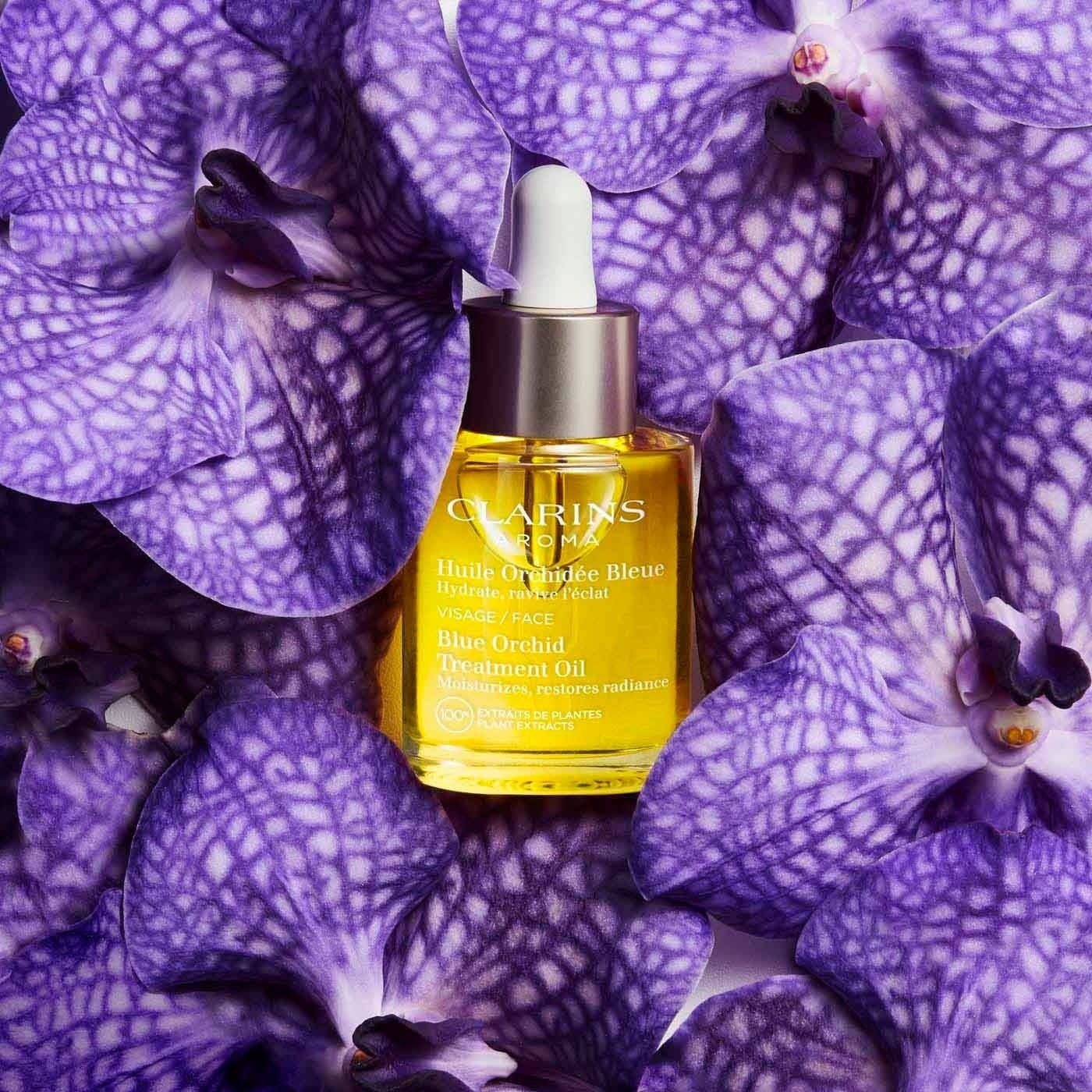 Clarins Aromaphytocare telový olej s modrou orchideou – pre suchú pokožku – 30 ml