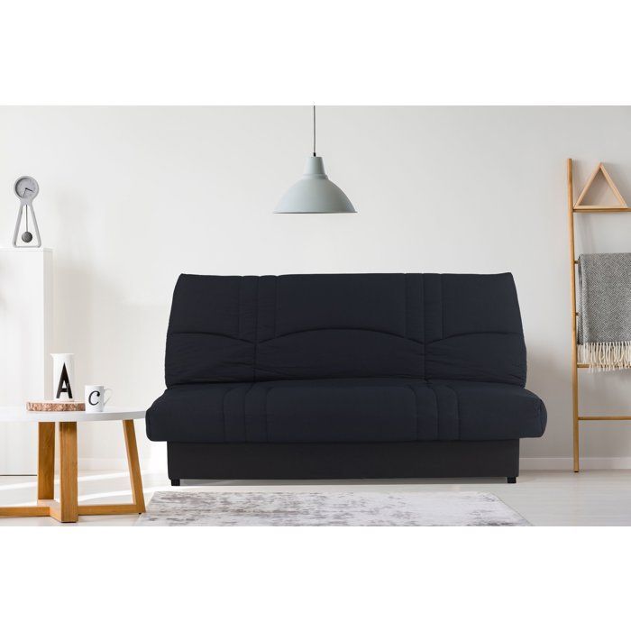 Klick-Klack-Schlafsofa – 3-Sitzer – Schwarzer Stoff – 190 x 90 x 92 cm – PIXIE