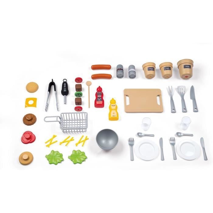Cucina da esterno convertibile Smoby - Griglia e piastra - 40 accessori