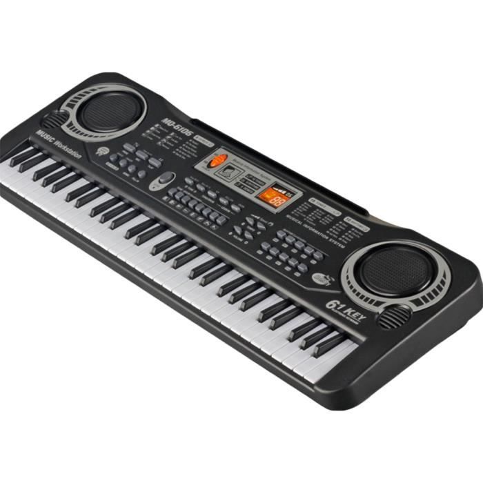 Piano electrónico multifuncional de 61 teclas para niños con micrófono (USB)