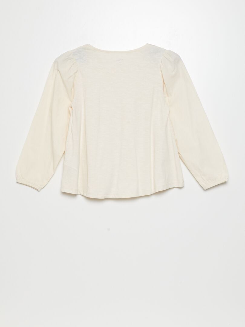 Camiseta de manga larga de punto - BLANCA