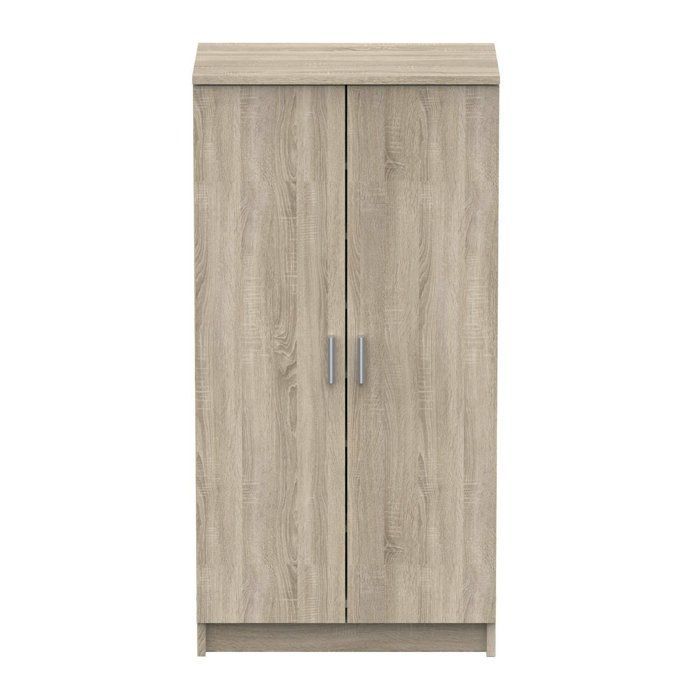 Armoire multifonctionnelle DMORA - 2 portes, 6 étagères - Chêne
