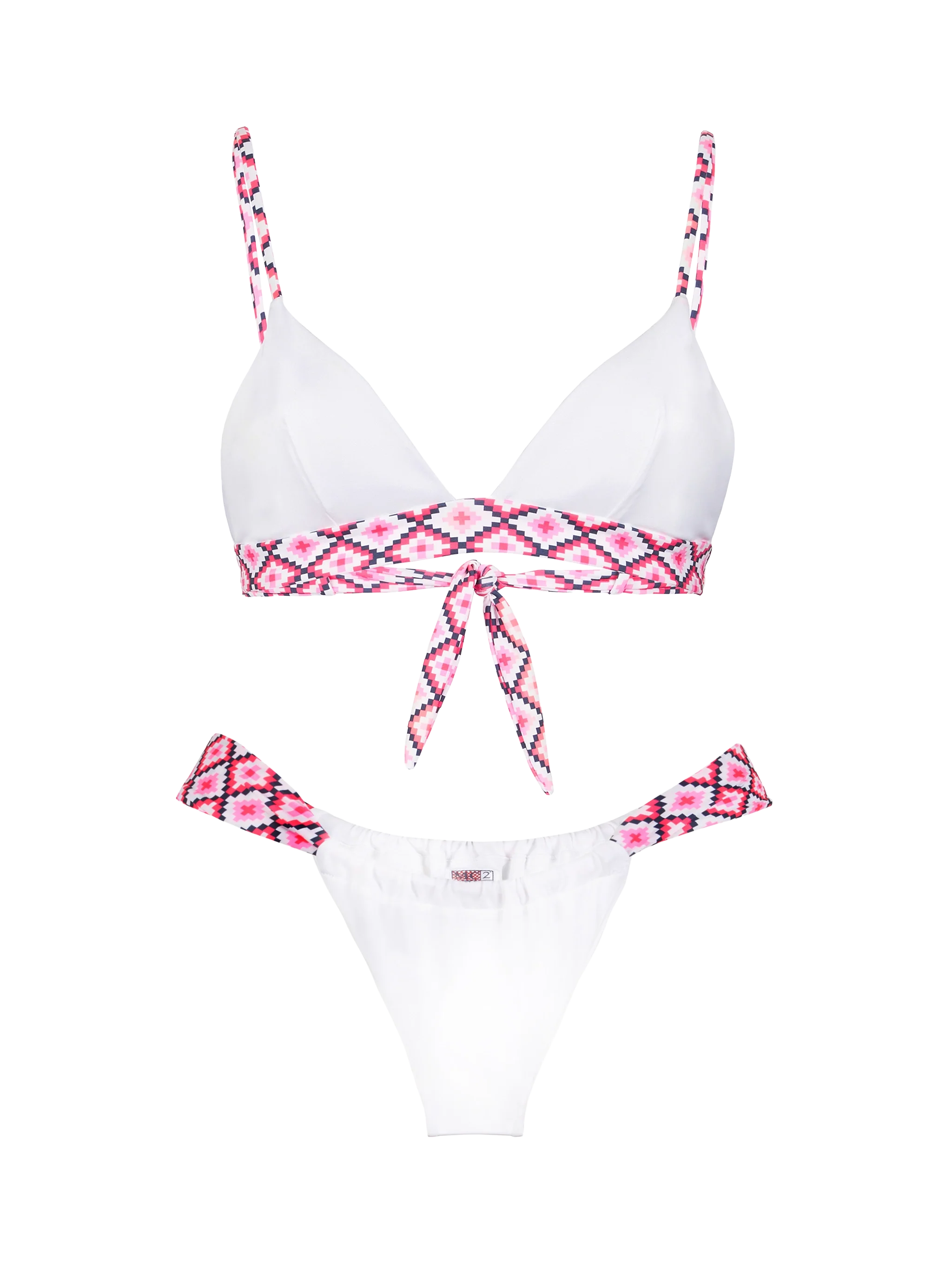 Bikini da donna a triangolo con fantasia geometrica