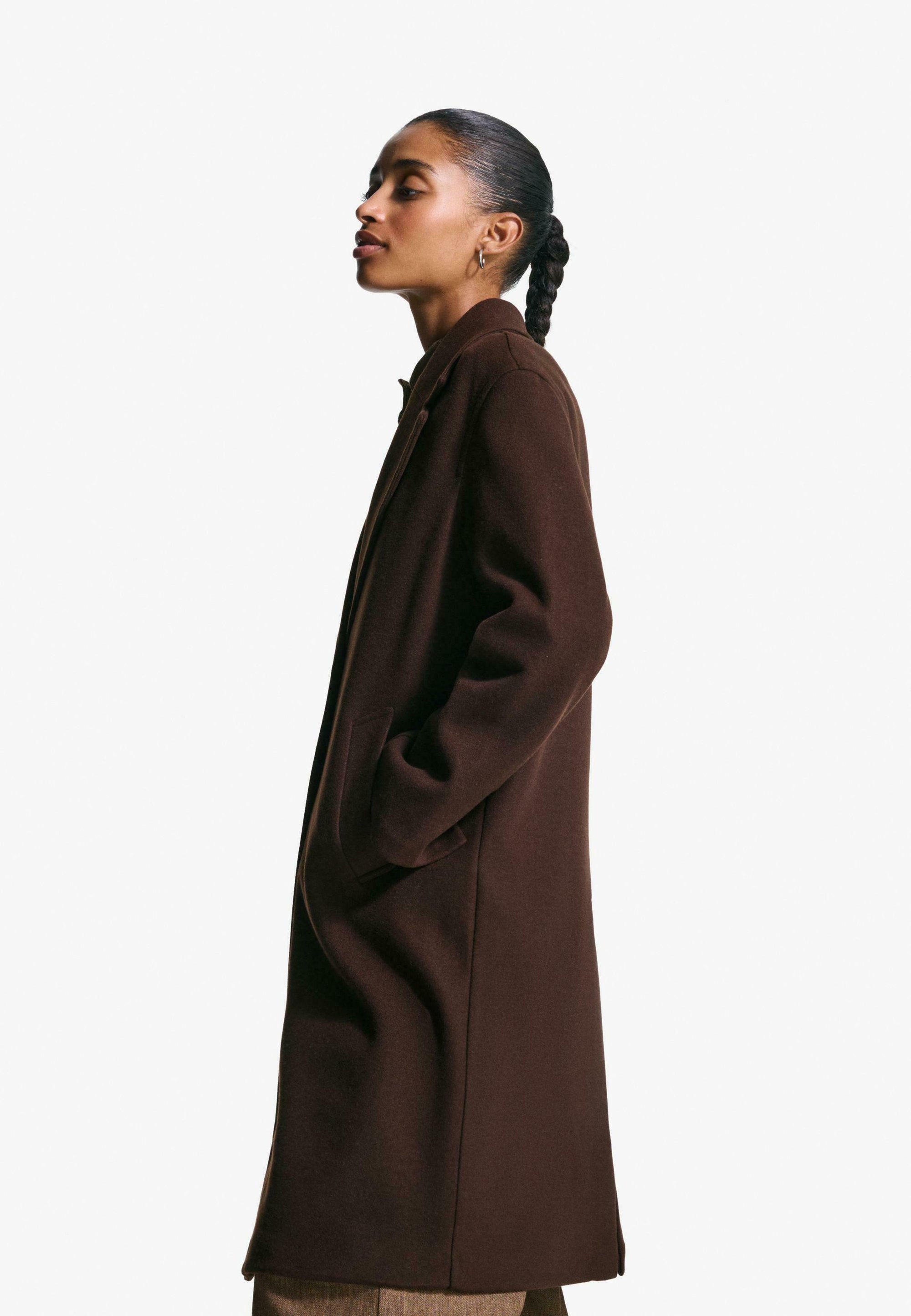 Bershka Classic jas - gemêleerd donkerbruin