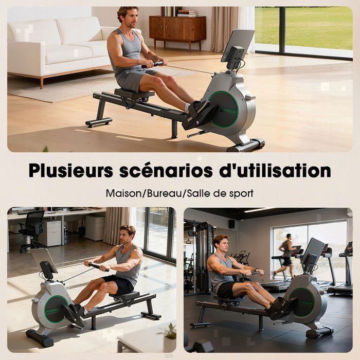 Formill Indoor Rowing Machine - Silent - 16 Levels of Magnetic Resistance - 160kg Capacity - LED Display - Kinomap Compatible