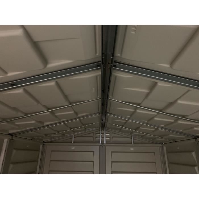 Casetta da giardino - PVC - DURAMAX - 3,50 m² + pavimento - Grigio chiaro / Antracite - DUSMATE66PR