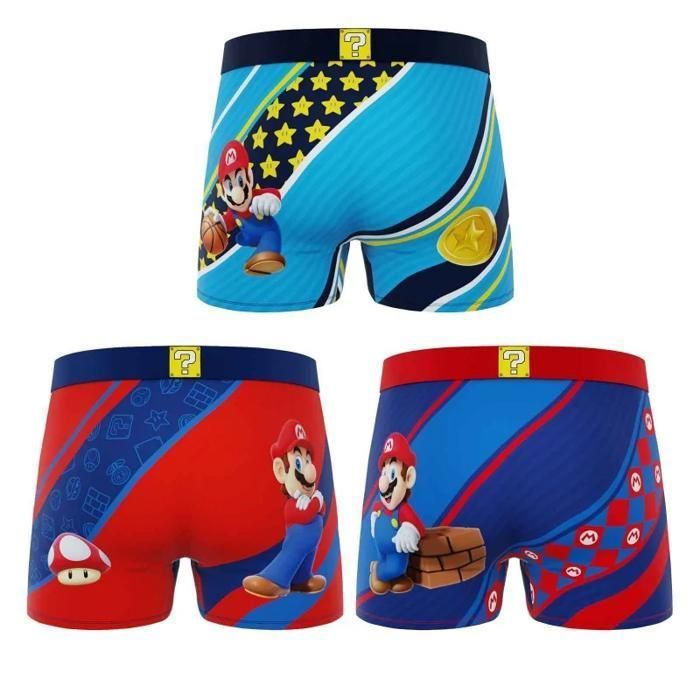 Boxer da uomo FREEGUN, confezione da 3, Super Mario Bros 8