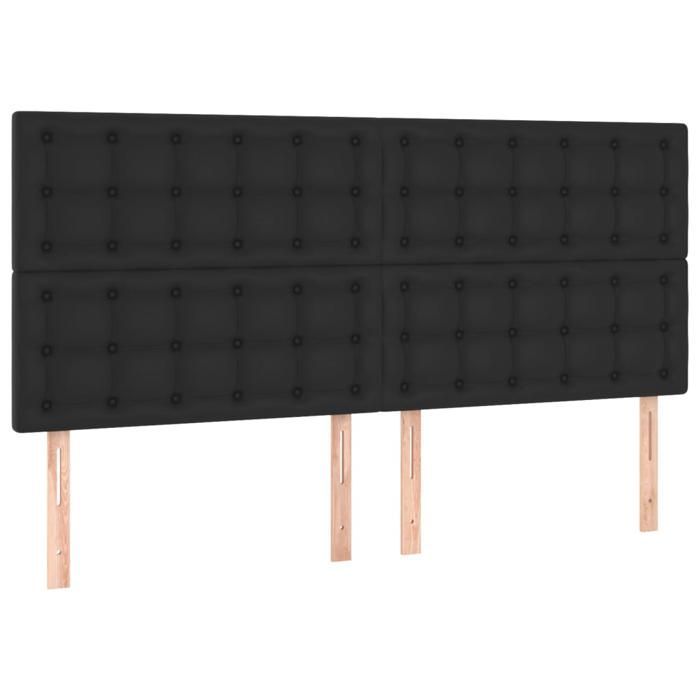 Sort 200 x 200 cm - Træseng - Stabil og holdbar - Sengestel - Madras medfølger ikke - Sort 200x200 cm kunstlæder 001_514551