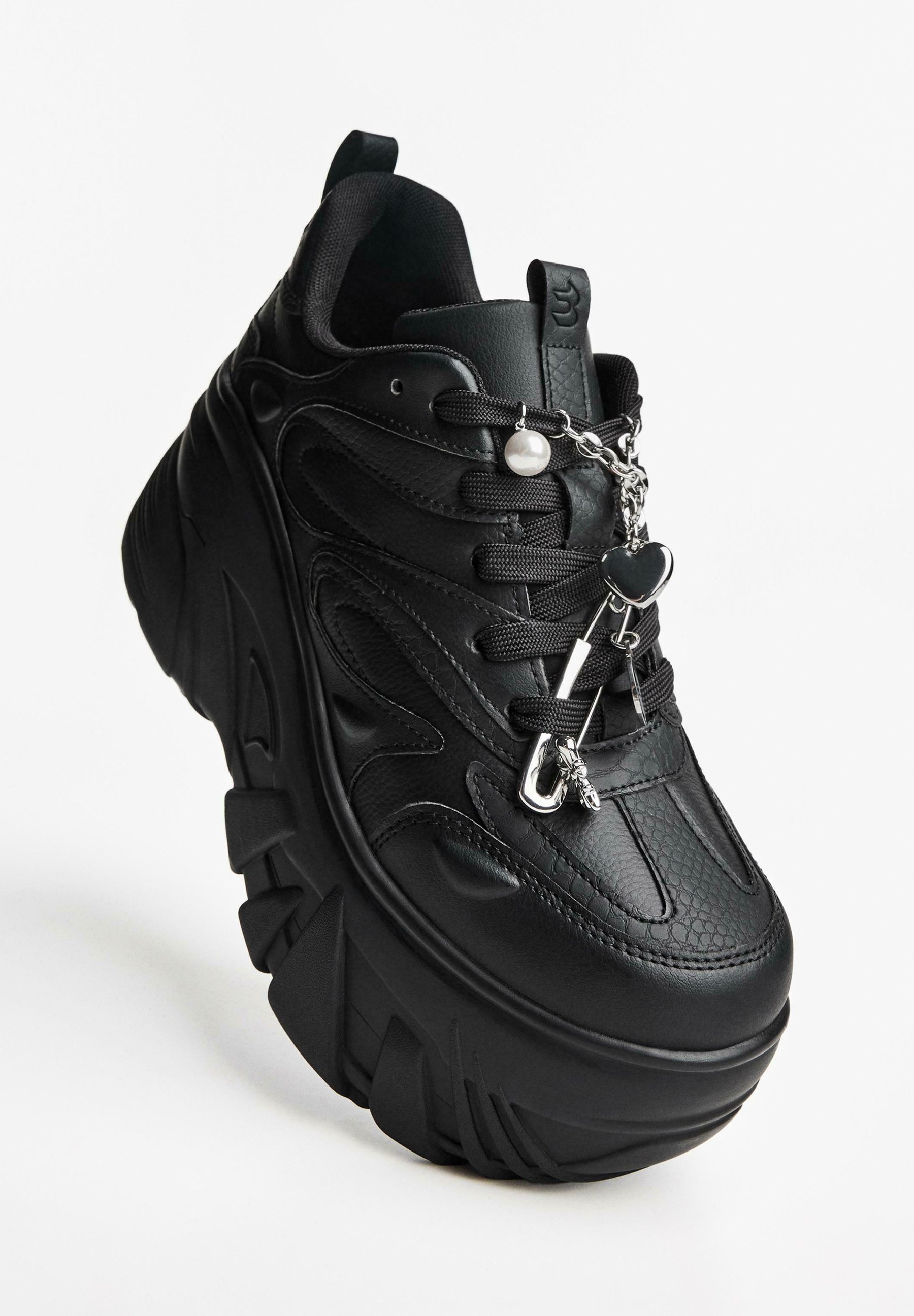 Bershka PLATFORM - Sneakers - zwart