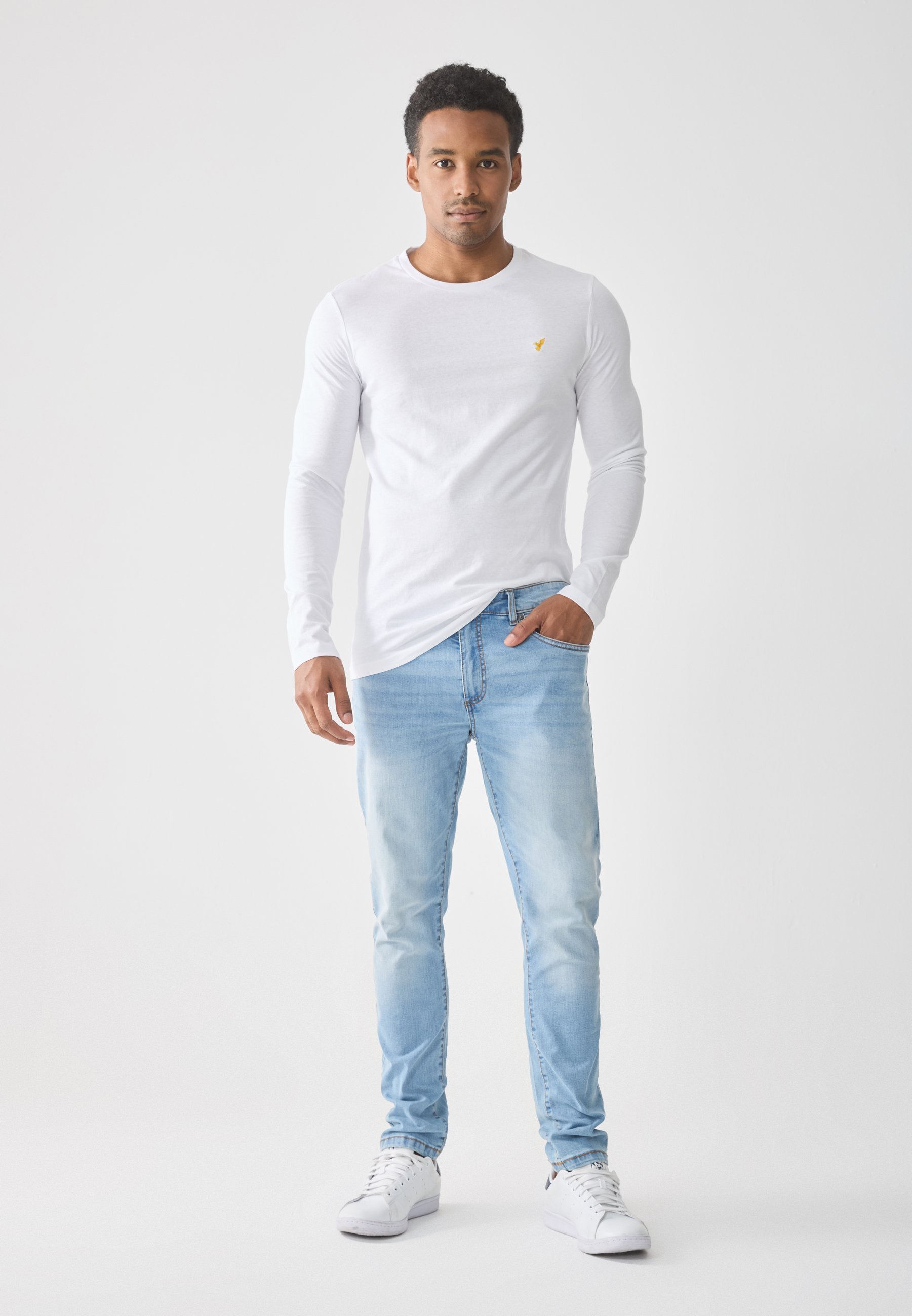Confezione da 3 maglie a maniche lunghe Pier One - nero intenso / bianco brillante / ferro forgiato