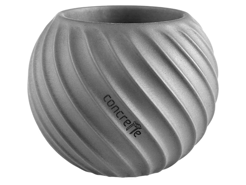 Doniczka prążkowana betonowa 12 cm szara