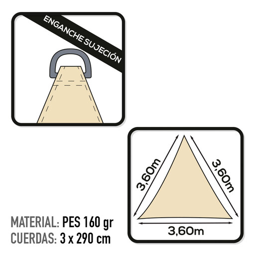 Toldo Sombreo Triangular Aktive Garden