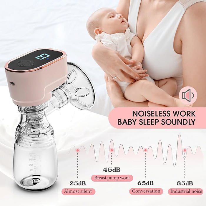 Tire Lait Électrique,Tire Lait Electrique Main Libre, 3 Modes et 9 Niveaux Recueil Lait Maternel,Tire Lait Sans Rose rose TIRE LAIT