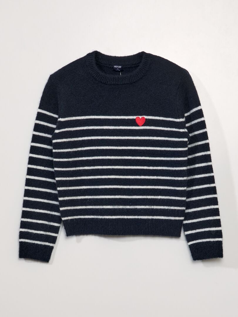 Sweter dzianinowy - NIEBIESKI